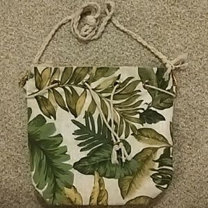 Tropical printed handmade shoulder bag